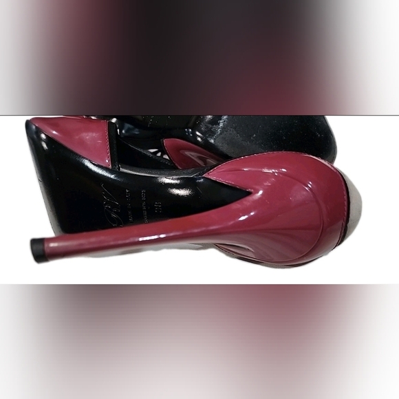 Roger Vivier  PARIS Geometric Prism T Strap Heels Silver Maroon Size 38 Heel 5" - Picture 7 of 9